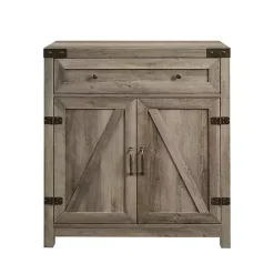 Clearance Kirklands Home Wash Wooden and Metal Barn Door Cabinet Gray