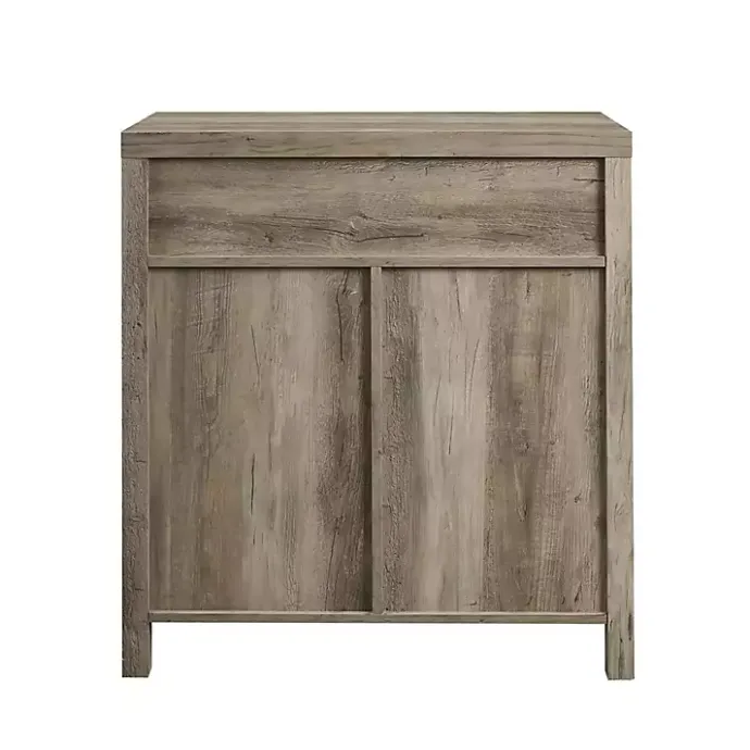 Clearance Kirklands Home Wash Wooden and Metal Barn Door Cabinet Gray