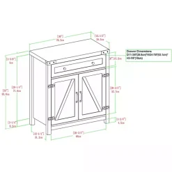 Clearance Kirklands Home Wash Wooden and Metal Barn Door Cabinet Gray