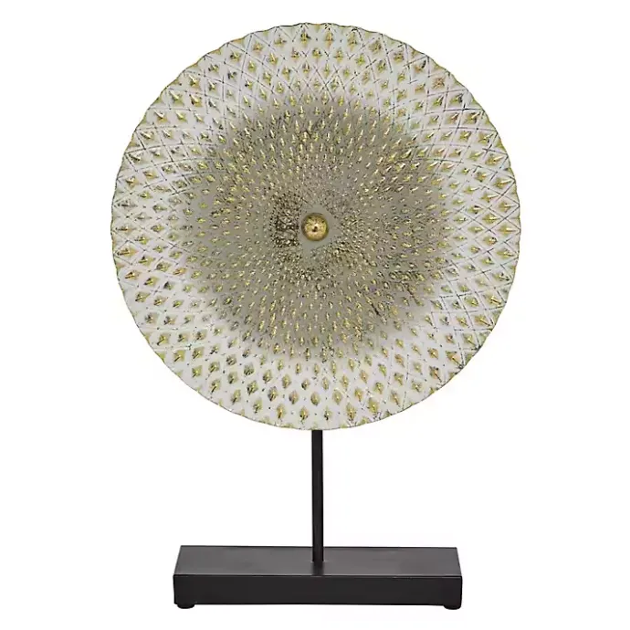 Best Kirklands Home White Gold Carved Mandala Metal Sculpture Gray