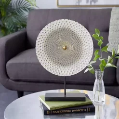 Best Kirklands Home White Gold Carved Mandala Metal Sculpture Gray