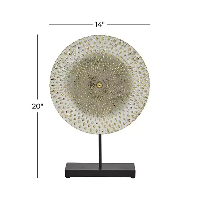 Best Kirklands Home White Gold Carved Mandala Metal Sculpture Gray