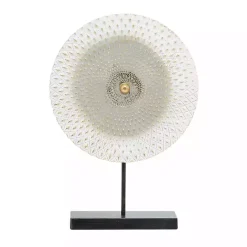 Best Kirklands Home White Gold Carved Mandala Metal Sculpture Gray