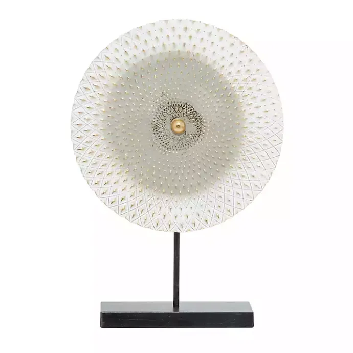 Best Kirklands Home White Gold Carved Mandala Metal Sculpture Gray