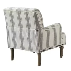 Sale Kirklands Home Gray White Stripe Upholstered Accent Chair