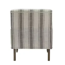 Sale Kirklands Home Gray White Stripe Upholstered Accent Chair