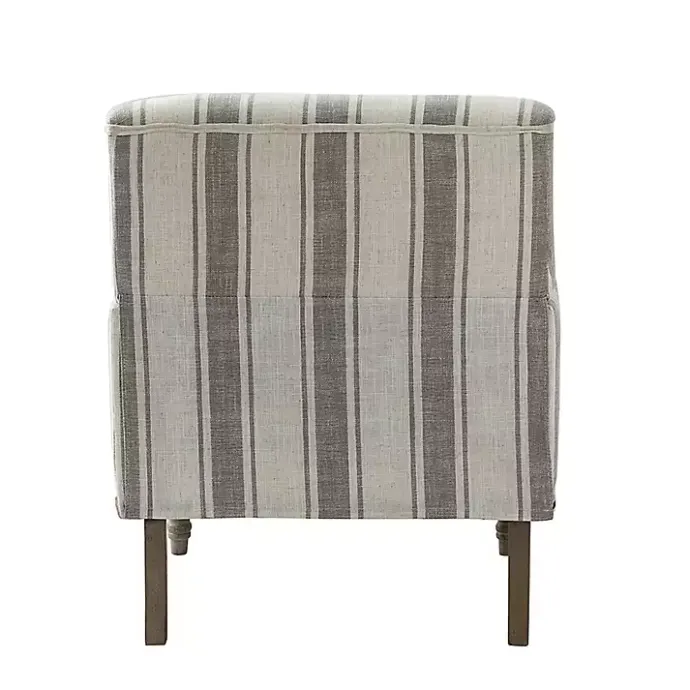 Sale Kirklands Home Gray White Stripe Upholstered Accent Chair
