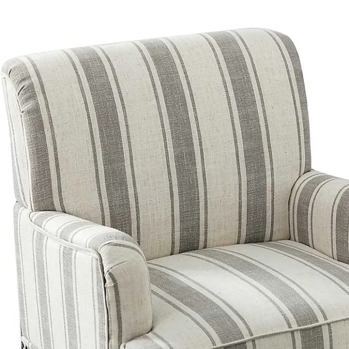 Sale Kirklands Home Gray White Stripe Upholstered Accent Chair
