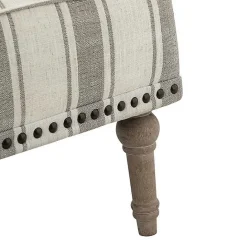 Sale Kirklands Home Gray White Stripe Upholstered Accent Chair