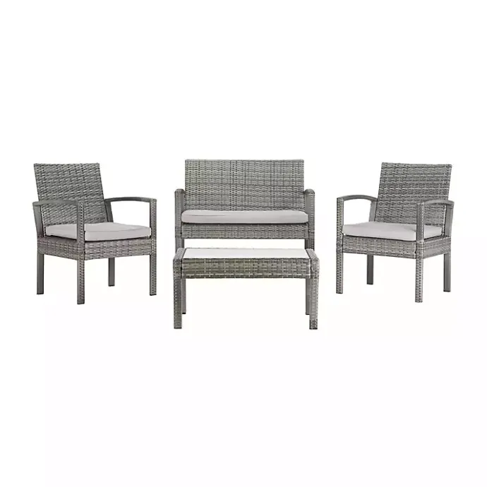 Sale Kirklands Home Wicker Frame 4-pc. Outdoor Living Set Gray