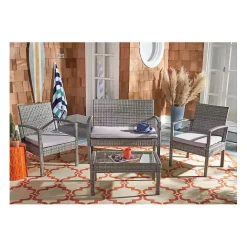 Sale Kirklands Home Wicker Frame 4-pc. Outdoor Living Set Gray