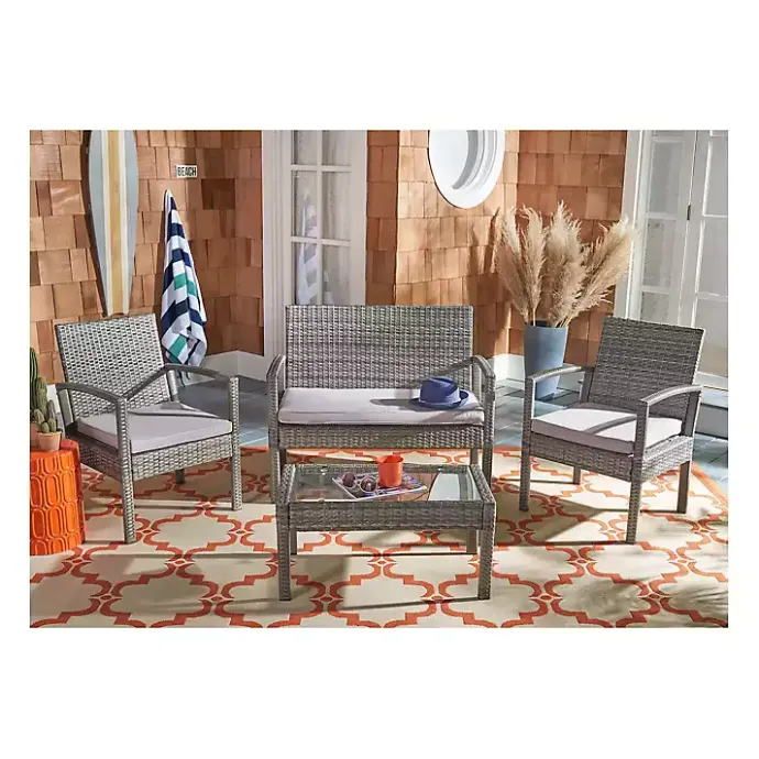 Sale Kirklands Home Wicker Frame 4-pc. Outdoor Living Set Gray
