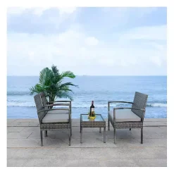 Sale Kirklands Home Wicker Frame 4-pc. Outdoor Living Set Gray