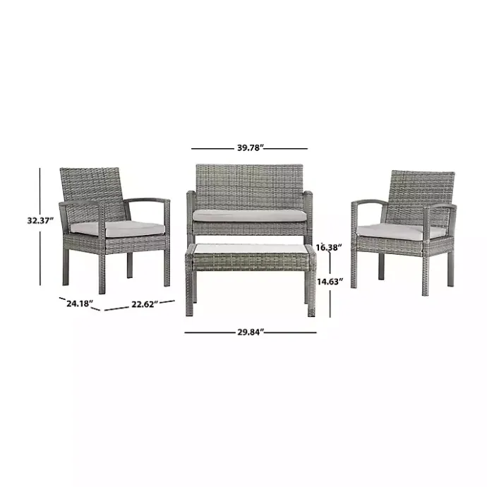 Sale Kirklands Home Wicker Frame 4-pc. Outdoor Living Set Gray