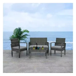 Sale Kirklands Home Wicker Frame 4-pc. Outdoor Living Set Gray