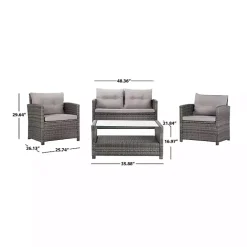 New Kirklands Home Wicker 4-pc. Deluxe Outdoor Living Set Gray