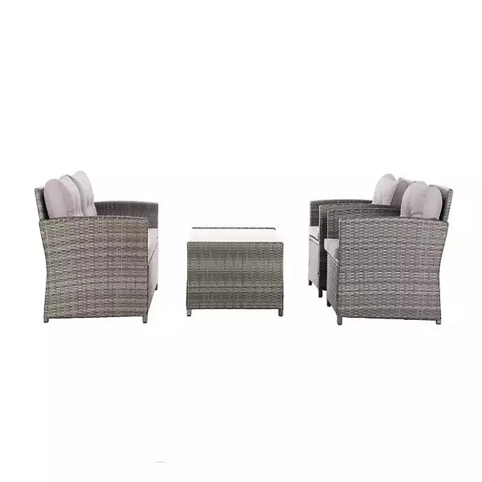 New Kirklands Home Wicker 4-pc. Deluxe Outdoor Living Set Gray