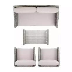 New Kirklands Home Wicker 4-pc. Deluxe Outdoor Living Set Gray