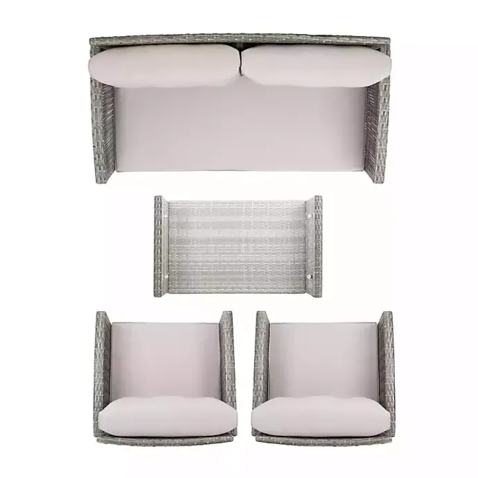 New Kirklands Home Wicker 4-pc. Deluxe Outdoor Living Set Gray