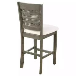 New Kirklands Home Gray Wilbur Cane Back Counter Stools, Set of 2