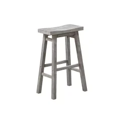 Sale Kirklands Home Wire Brush Saddle Bar Stools, Set of 2 Gray