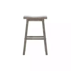 Sale Kirklands Home Wire Brush Saddle Bar Stools, Set of 2 Gray