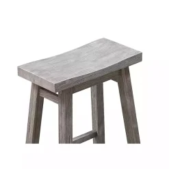 Sale Kirklands Home Wire Brush Saddle Bar Stools, Set of 2 Gray