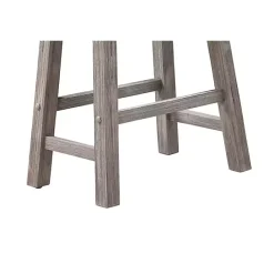 Sale Kirklands Home Wire Brush Saddle Bar Stools, Set of 2 Gray