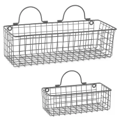 Clearance Kirklands Home Gray Wire Wall Baskets, Set of 2