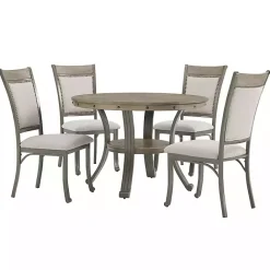 Clearance Kirklands Home Wood and Upholstered Chairs 5-pc. Dining Set Gray