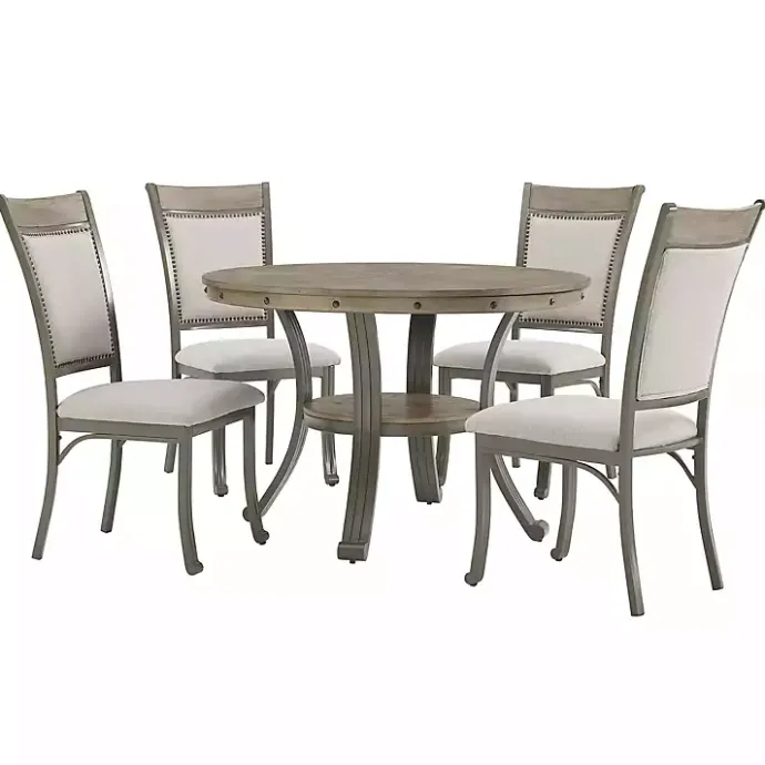 Clearance Kirklands Home Wood and Upholstered Chairs 5-pc. Dining Set Gray