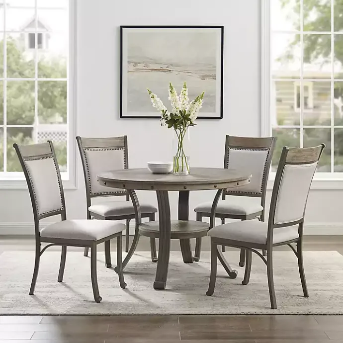 Clearance Kirklands Home Wood and Upholstered Chairs 5-pc. Dining Set Gray