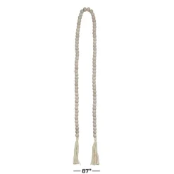 Sale Kirklands Home Wood Beads Cream Tassel Garland Gray