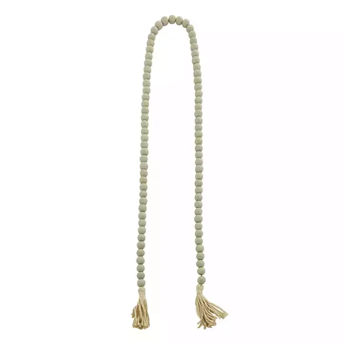 Sale Kirklands Home Wood Beads Cream Tassel Garland Gray