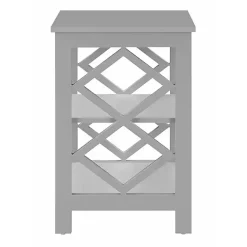 Best Kirklands Home Wood Diamond 2-Tier Accent Table Gray