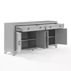 Best Kirklands Home Wood 4-Door Sideboard Cabinet Gray