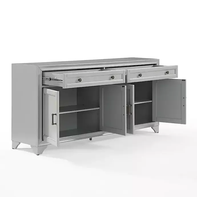 Best Kirklands Home Wood 4-Door Sideboard Cabinet Gray