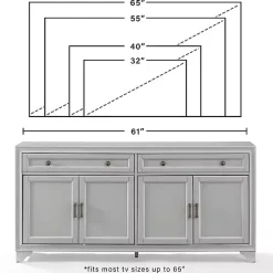 Best Kirklands Home Wood 4-Door Sideboard Cabinet Gray