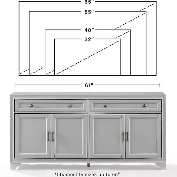 Best Kirklands Home Wood 4-Door Sideboard Cabinet Gray
