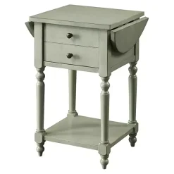 Clearance Kirklands Home Wood 2-Drawer Drop Leaf Side Table Gray