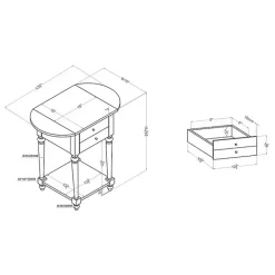 Clearance Kirklands Home Wood 2-Drawer Drop Leaf Side Table Gray
