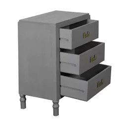 Sale Kirklands Home Wood 3-Drawer Layla Nightstand Gray