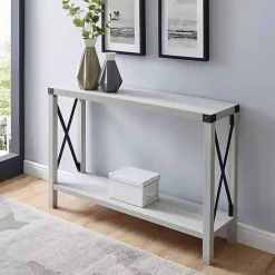 Kirklands Home Wood Farmhouse Console Table Gray