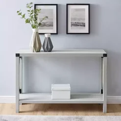 Kirklands Home Wood Farmhouse Console Table Gray