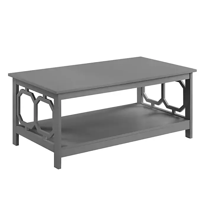 Hot Kirklands Home Wood Geometric Sides Coffee Table Gray