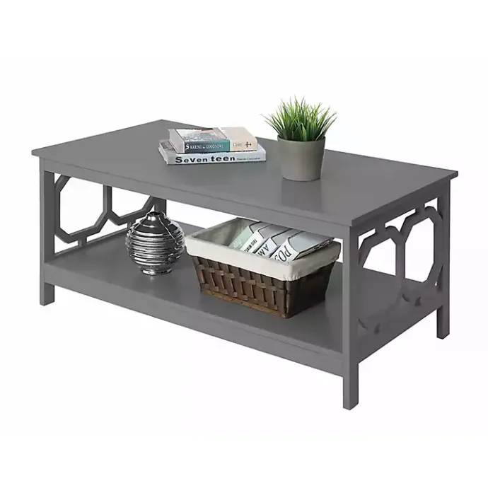 Hot Kirklands Home Wood Geometric Sides Coffee Table Gray