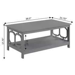 Hot Kirklands Home Wood Geometric Sides Coffee Table Gray