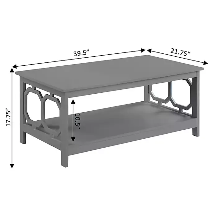 Hot Kirklands Home Wood Geometric Sides Coffee Table Gray