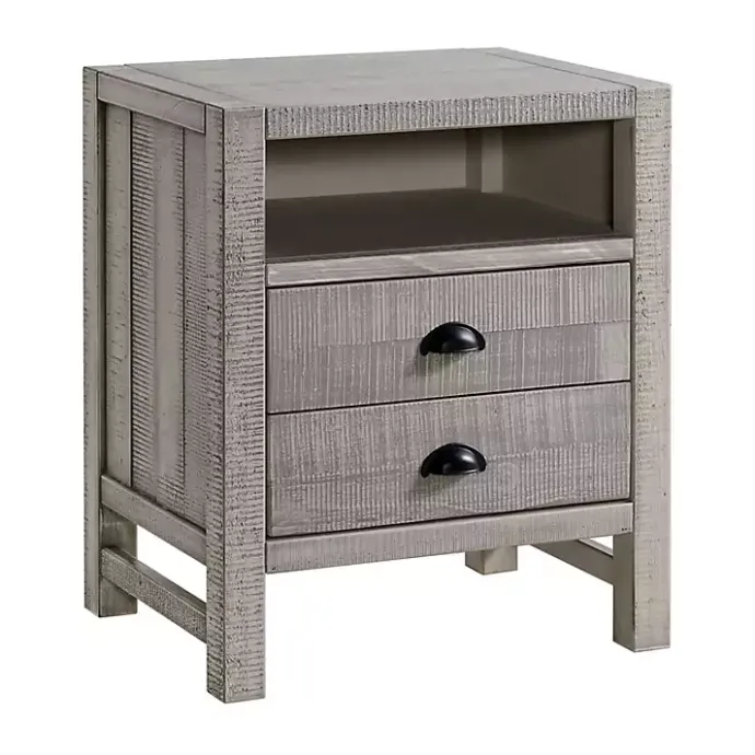 Clearance Kirklands Home Wood Open Shelf Nightstand Gray