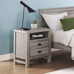 Clearance Kirklands Home Wood Open Shelf Nightstand Gray